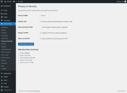 Page screenshot: ServicePress &rarr; Privacy & Security