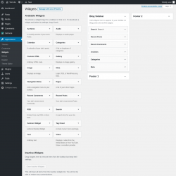 Page screenshot: Widgets &lsaquo; Test site &mdash; WordPress