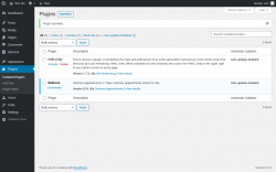 Page screenshot: Plugins &lsaquo; Test site &mdash; WordPress