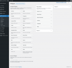 Page screenshot: Widgets &lsaquo; Test site &mdash; WordPress