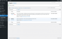Page screenshot: Plugins &lsaquo; Test site &mdash; WordPress
