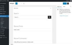 Page screenshot: Widgets &lsaquo; Test site &mdash; WordPress