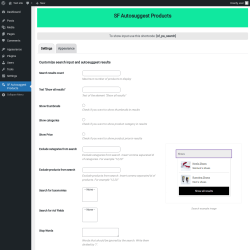 Page screenshot: SF Autosuggest Products