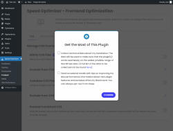Page screenshot: Speed Optimizer → Frontend