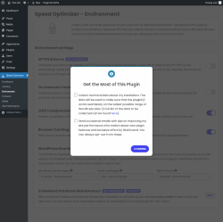 Page screenshot: Speed Optimizer &rarr; Environment