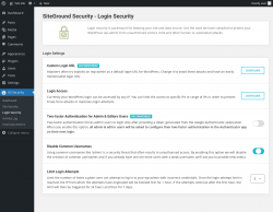 Page screenshot: SG Security &rarr; Login Security