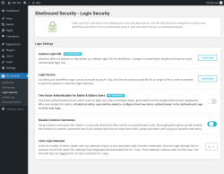 Page screenshot: SG Security &rarr; Login Security