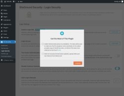 Page screenshot: SG Security &rarr; Login Security