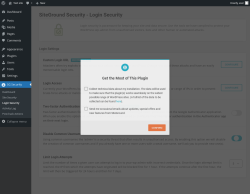 Page screenshot: SG Security &rarr; Login Security