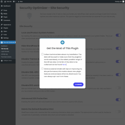 Page screenshot: Security Optimizer &rarr; Site Security