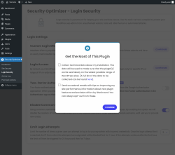 Page screenshot: Security Optimizer &rarr; Login Security