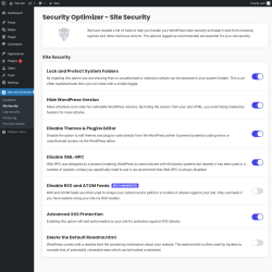 Page screenshot: Security Optimizer &rarr; Site Security