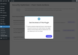 Page screenshot: Security Optimizer &rarr; Post-hack Actions