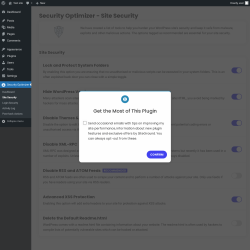 Page screenshot: Security Optimizer &rarr; Site Security