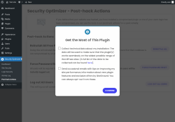Page screenshot: Security Optimizer &rarr; Post-hack Actions