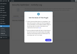 Page screenshot: Security Optimizer &rarr; Activity Log
