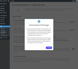 Page screenshot: Security Optimizer &rarr; Login Security