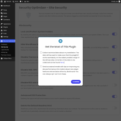 Page screenshot: Security Optimizer &rarr; Site Security