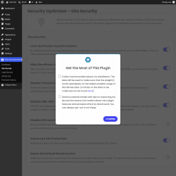 Page screenshot: Security Optimizer &rarr; Site Security
