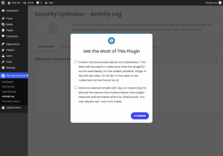 Page screenshot: Security Optimizer &rarr; Activity Log