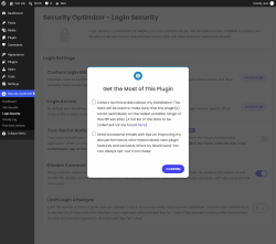 Page screenshot: Security Optimizer &rarr; Login Security