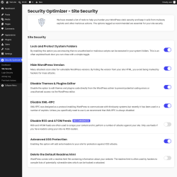 Page screenshot: Security Optimizer &rarr; Site Security