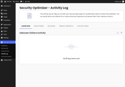 Page screenshot: Security Optimizer &rarr; Activity Log