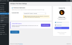 Page screenshot: Share Service+ &rarr; Settings