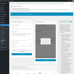 Page screenshot: WP DSGVO Tools → Subject Access Request