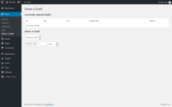 Page screenshot: Posts → Share a Draft