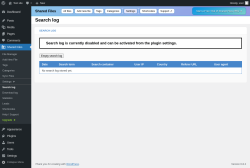 Page screenshot: Shared Files → Search log