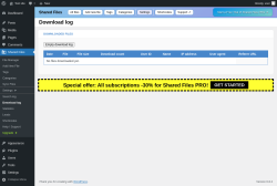 Page screenshot: Shared Files → Download log