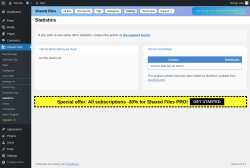 Page screenshot: Shared Files → Statistics