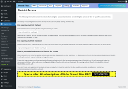 Page screenshot: Shared Files → ↳ Restrict Access