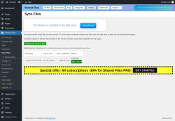 Page screenshot: Shared Files → Sync Files