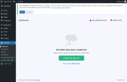 Page screenshot: FlexTable ‹ Test site — WordPress