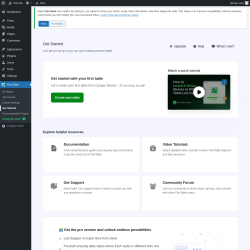 Page screenshot: FlexTable ‹ Test site — WordPress