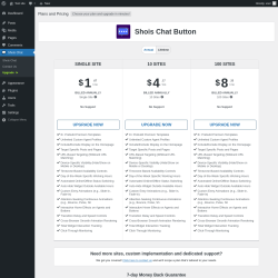 Page screenshot: Shois Chat &rarr; Upgrade&nbsp;&nbsp;➤