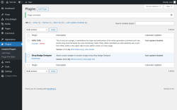 Page screenshot: Plugins &lsaquo; Test site &mdash; WordPress