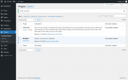 Page screenshot: Plugins &lsaquo; Test site &mdash; WordPress