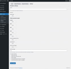 Page screenshot: Shopbox &rarr; Settings