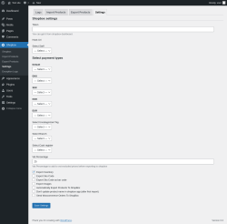 Page screenshot: Shopbox &rarr; Settings