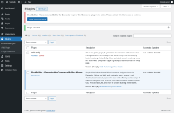 Page screenshot: Plugins ‹ Test site — WordPress