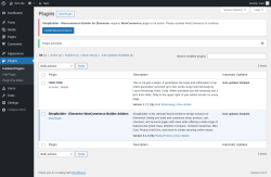 Page screenshot: Plugins ‹ Test site — WordPress