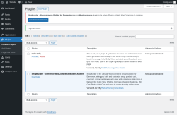 Page screenshot: Plugins ‹ Test site — WordPress