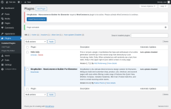 Page screenshot: Plugins ‹ Test site — WordPress