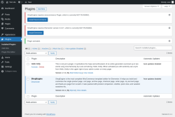 Page screenshot: Plugins ‹ Test site — WordPress
