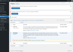 Page screenshot: Plugins ‹ Test site — WordPress