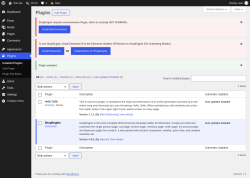 Page screenshot: Plugins &lsaquo; Test site &mdash; WordPress