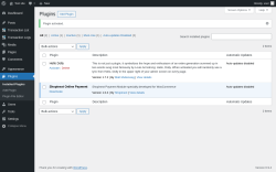 Page screenshot: Plugins &lsaquo; Test site &mdash; WordPress